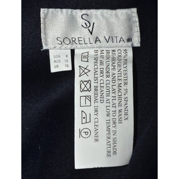 NWT Sorella Vita 9134 Navy Sapphire Blue Size 8 Bridesmaid Dress FIts XS/S Maxi - Picture 10 of 11